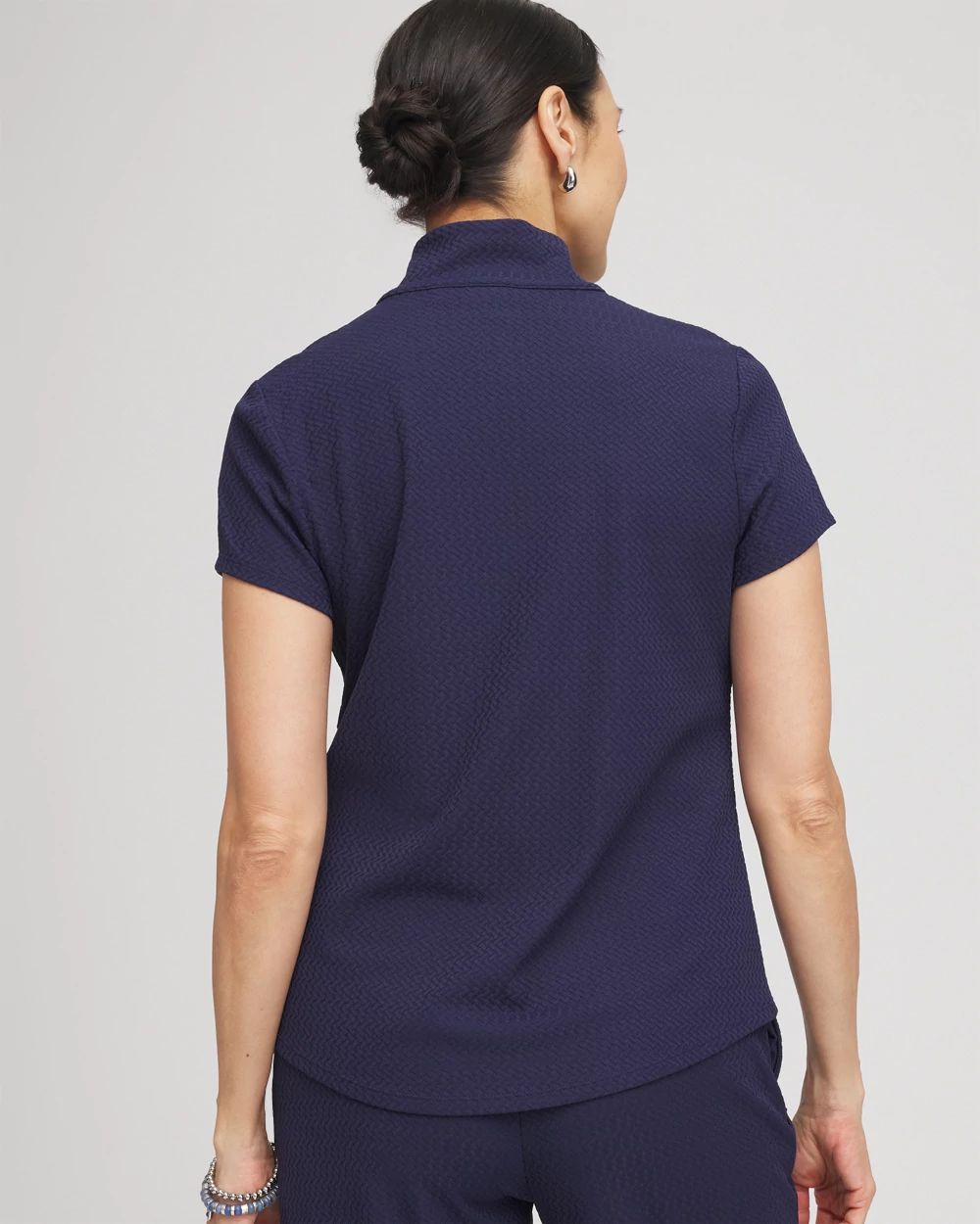 Zenergy® UPF Jacquard Textured Collared Tee | Chico's